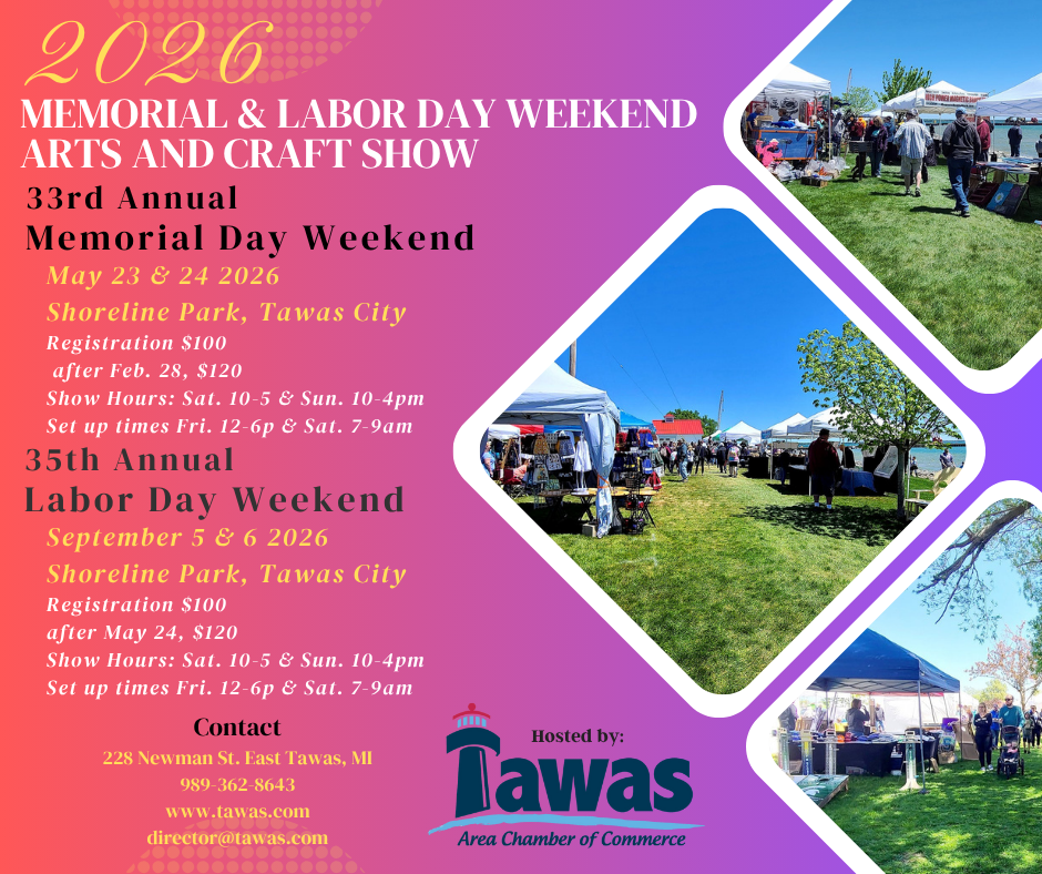Flyer for 2026 Memorial and Labor Day Arts and Crafts show