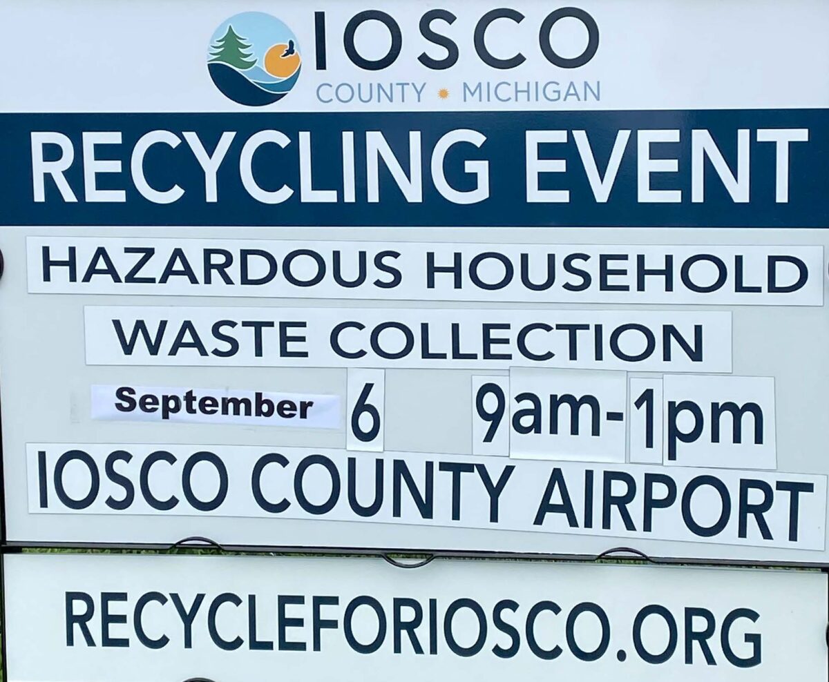 Iosco County Recycling Event September 6 9am-1pm at the Iosco County Airport